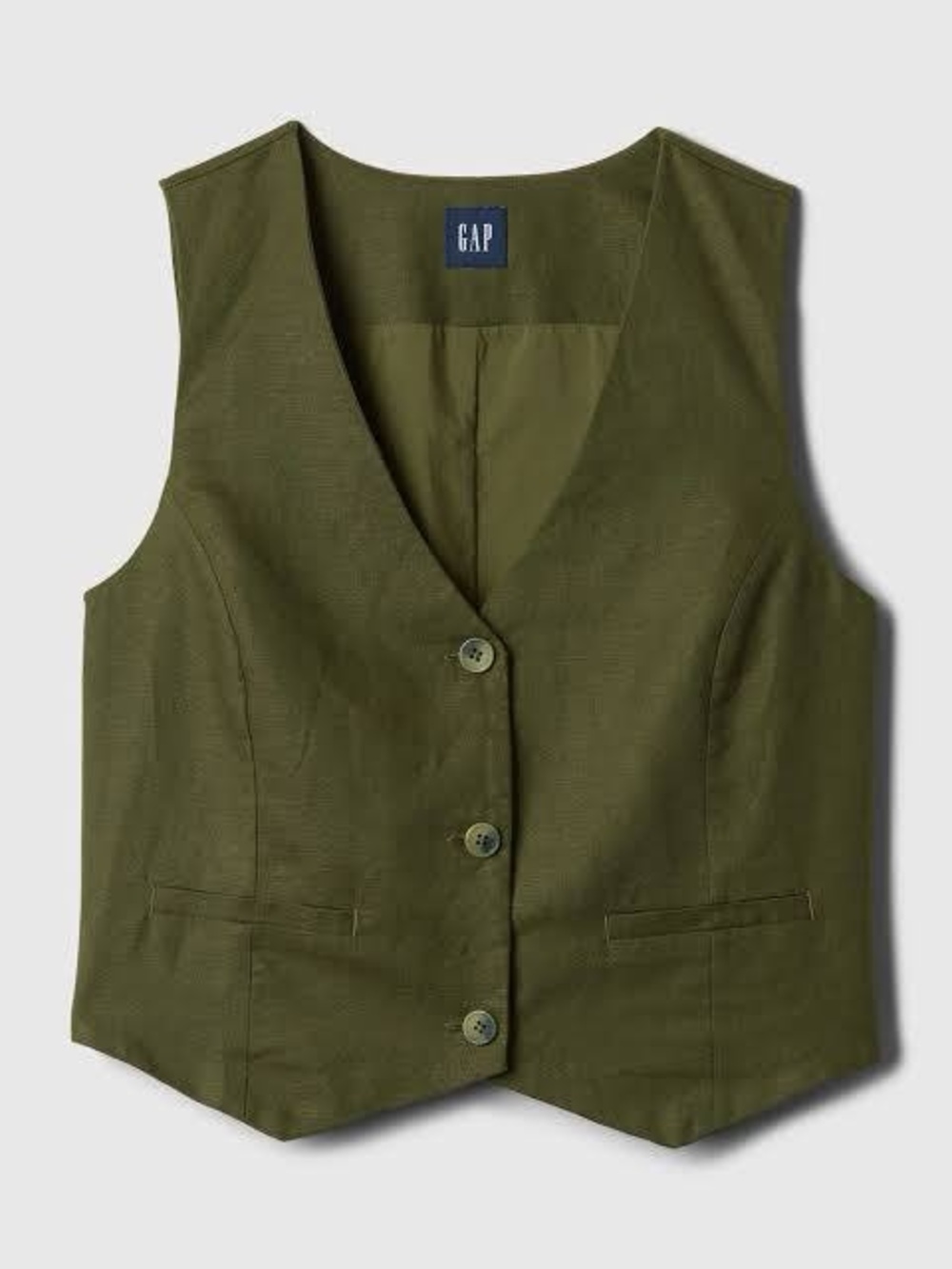 GAP Olive Linen Cotton Vest
